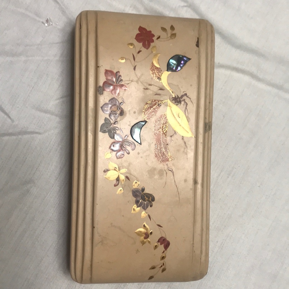 Vintage Japanese laquer and metal box.